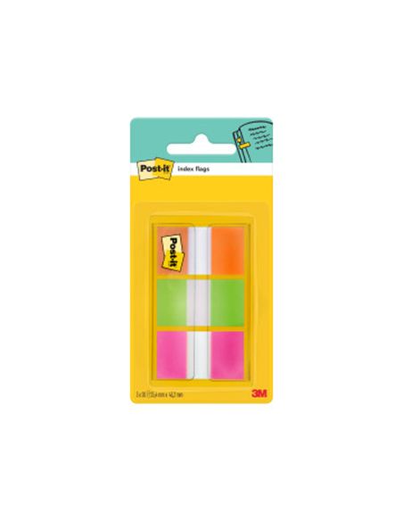 Banderitas Separadoras Post-It Index 680 Naranja Lima Y Rosa Dispensador Funda 3X20