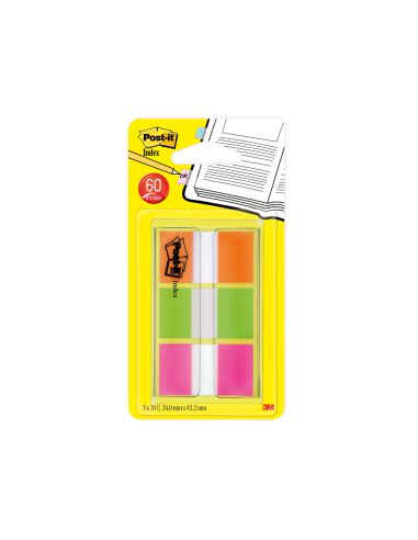 Banderitas Separadoras Post-It Index 680 Naranja Lima Y Rosa Dispensador Funda 3X20