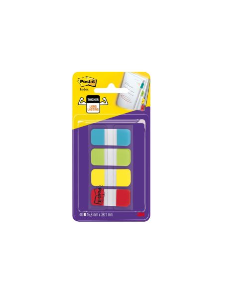 Banderitas Separadoras Rigidas Dispensador 4 Colores Amarillo Azul Lima Y Rojo Post-It Index 676-Alyr-Eu