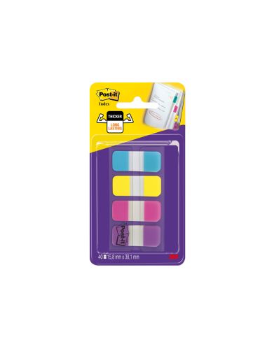 Banderitas Separadoras Rigidas Dispensador 4 Colores Amarillo Azul Rosa Y Violeta Post-It Index 676-Aypv-Eu