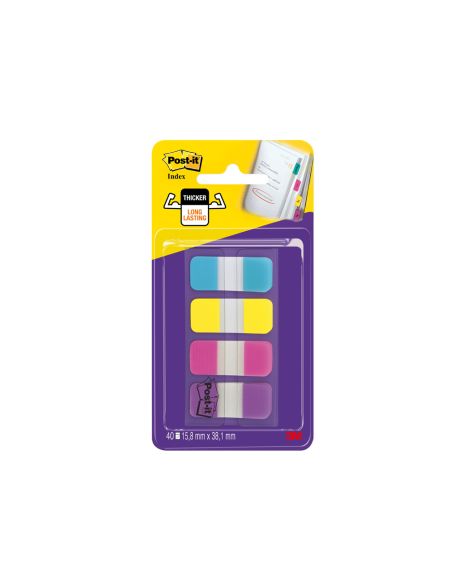 Banderitas Separadoras Rigidas Dispensador 4 Colores Amarillo Azul Rosa Y Violeta Post-It Index 676-Aypv-Eu