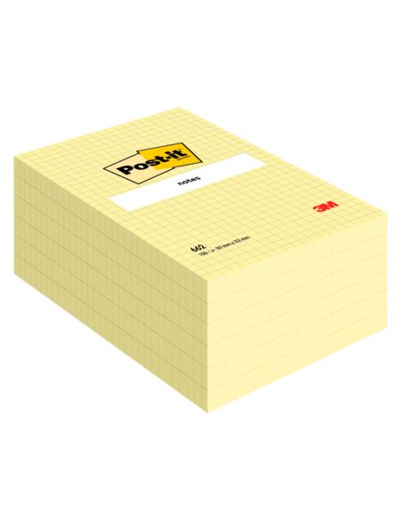 Bloc De Notas Adhesivas Quita Y Pon Post-It 102X152 Mm Cuadriculado 662