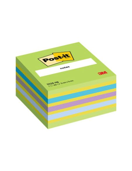 Bloc De Notas Adhesivas Quita Y Pon Post-It 76X76 Mm Cubo Color Azul Y Verde 450 Hojas