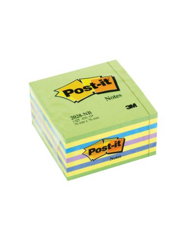 Bloc De Notas Adhesivas Quita Y Pon Post-It 76X76 Mm Cubo Color Azul Y Verde 450 Hojas