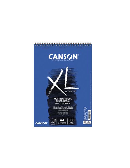 Bloc Dibujo Acuarela Canson Xl Mix Media Grano Medio Din A4 Microperforado Espiral 21X29,7 Cm 30 Hojas 300 Gr/M2