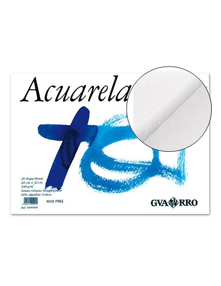 Bloc Dibujo Acuarela Din A4 Encolado 23X32.5 Cm 20 H De 240 Gr/M2