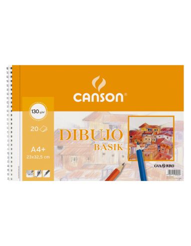 Bloc Dibujo Basik Din A4+ Espiral 23 X 32.5 Cm 20 Hojas Microperforado 2 Taladros