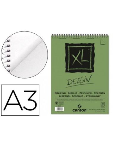 Bloc Dibujo Canson Xl Dessin Din A3 Liso Microperforado Espiral 29,7X42 Cm 50 Hojas 160 Gr/M2
