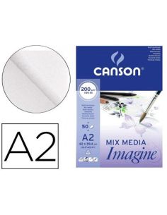 Bloc Dibujo Multitecnicas Canson Imagine Din A2 Encolado Liso 42X59,4 Cm 50 Hojas 200 Gr/M2