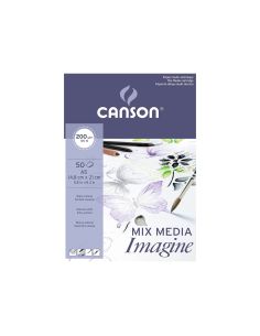 Bloc Dibujo Multitecnicas Canson Imagine Din A5 Encolado Liso 14,8X21 Cm 50 Hojas 200 Gr/M2 2