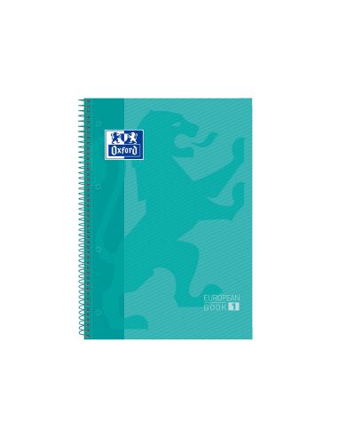 Bloc Espiral Oxford Tapa Extradura Microperforado Din A4 80 Hojas Cuadros 5 Mm Color Menta Hielo
