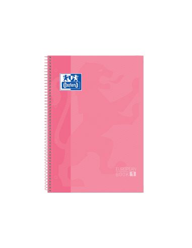 Bloc Espiral Oxford Tapa Extradura Microperforado Din A4 80 Hojas Cuadros 5 Mm Color Rosa Dulce