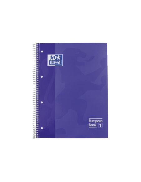 Bloc Espiral Oxford Tapa Extradura Microperforado Din A4 80 Hojas Cuadros 5Mm -Color Lila