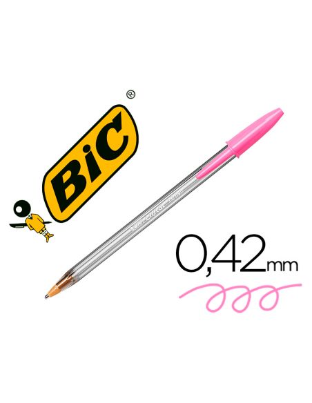 Boligrafo Rosa Bic Cristal Fun Punta 1,6 Mm