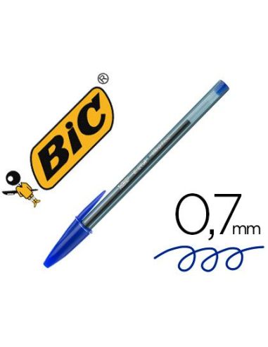 Boligrafo Azul Bic Cristal Ultrafine Punta Forma Aguja 0,7 Mm