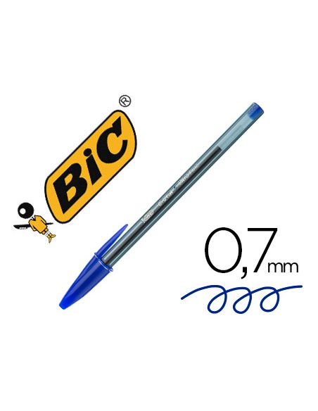 Boligrafo Azul Bic Cristal Ultrafine Punta Forma Aguja 0,7 Mm