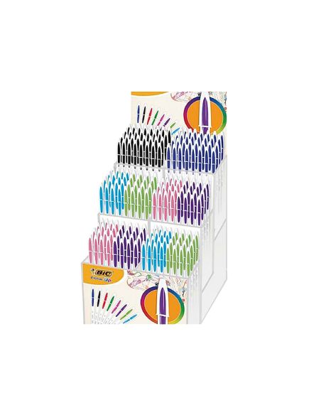 Boligrafo Bic Cristal Up Bicolor Punta De 1,2 Mm Expositor De 180 Unidades Colores Surtidos