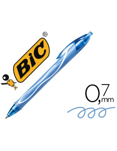 Boligrafo Turquesa Bic Gelocity Quick Dry Retractil Tinta Gel Punta De 0,7 Mm