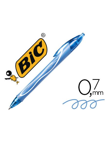 Boligrafo Turquesa Bic Gelocity Quick Dry Retractil Tinta Gel Punta De 0,7 Mm