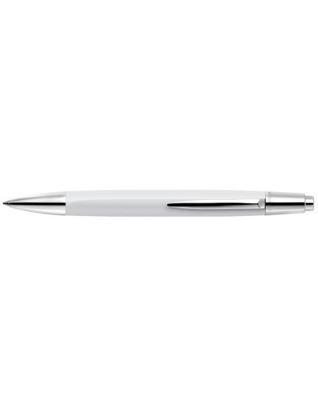 Boligrafo Caran D'Ache Alchemix Cuerpo Laca Blanca Adornos Cromados Brillante Con Estuche Punta Media