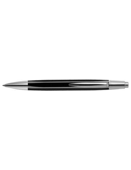 Boligrafo Caran D'Ache Alchemix Cuerpo Laca Negra Adornos Cromados Brillante Con Estuche Punta Media