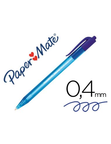 Boligrafo Paper Mate Inkjoy 100 Retractil Punta Media Azul