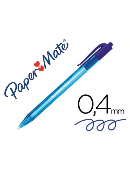Boligrafo Paper Mate Inkjoy 100 Retractil Punta Media Azul