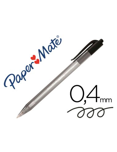 Boligrafo  Negro Paper Mate Inkjoy 100 Retractil Punta Media