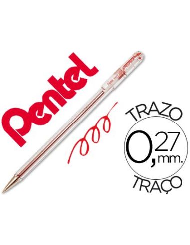 Boligrafo Rojo Pentel Bk-77 B|Libreriasalesiana