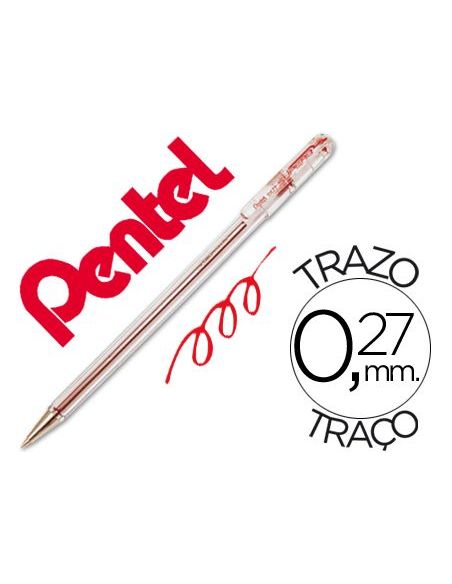 Boligrafo Rojo Pentel Bk-77 B|Libreriasalesiana