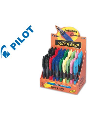 Boligrafo Pilot Super Grip Expositor De 60 Unidades