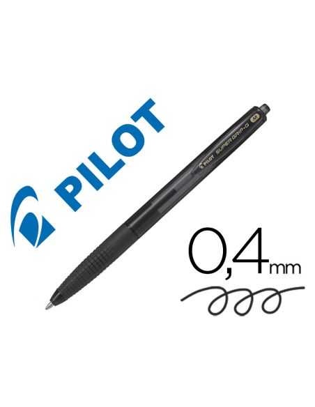 Boligrafo Negro Pilot Super Grip G Retractil Sujecion De Caucho Tinta Base De Aceite
