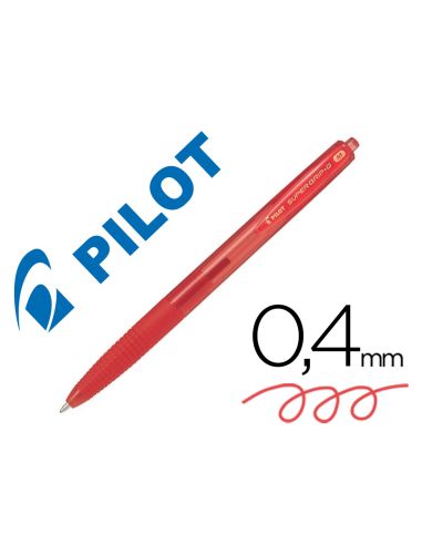 Boligrafo Rojo Pilot Super Grip G Retractil Sujecion De Caucho Tinta Base De Aceite