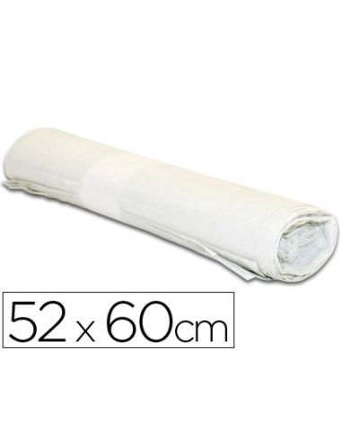 Bolsa Basura Domestica Blanca 52X60Cm Galga 70 Rollo De 20 Unidades