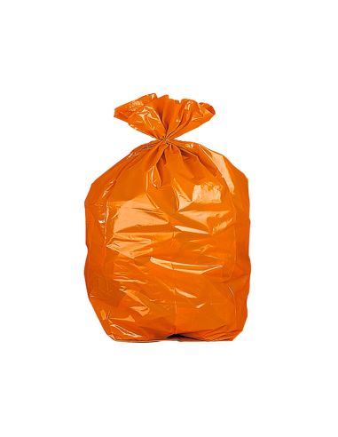 Bolsa Basura Domestica Naranja Con Autocierre 55 X 60 Cm Rollo De 15 Unidades