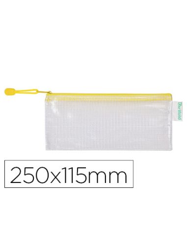 Bolsa Multiusos Djois Pvc 250X115 Mm Apertura Superior Con Cremallera Portaboligrafo Y Correa Color Amarillo