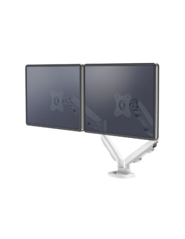 Brazo Para Monitor Fellowes Serie Eppa Ajustable Altura 2 Pantallas Normativa Vesa Hasta 10 Kg Blanco