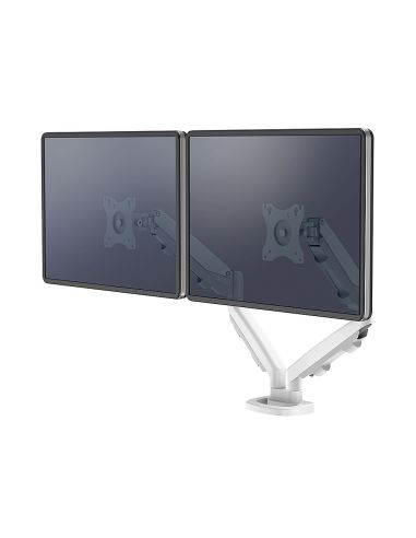 Brazo Para Monitor Fellowes Serie Eppa Ajustable Altura 2 Pantallas Normativa Vesa Hasta 10 Kg Blanco