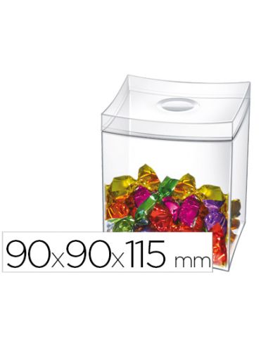 Caja Para Caramelos Cep Con Tapa Desmontable Poliestireno Transparente 90X90X115 Mm