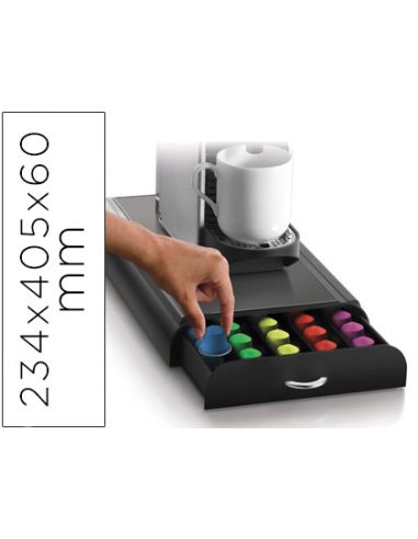 Cajon Organizador Cep Poliestireno Con 5 Compartimentos Color Negro Especial Capsulas Monodosis