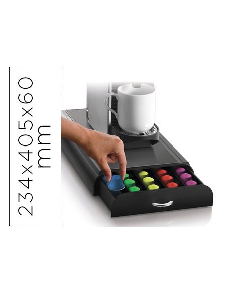 Cajon Organizador Cep Poliestireno Con 5 Compartimentos Color Negro Especial Capsulas Monodosis
