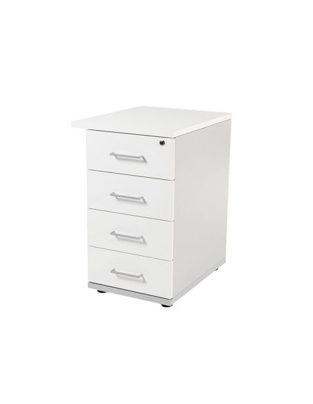 Cajonera Rocada Con Cuatro Cajones Serie Store 60X47X74 Cm Acabado Gris/Blanco