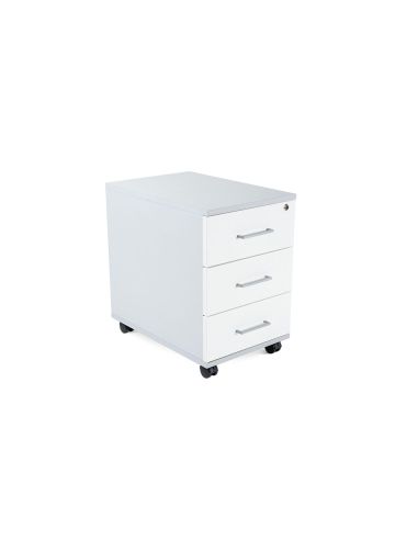 Cajonera Rocada Con Tres Cajones Serie Store 60X40X60 Cm Acabado Gris/Blanco