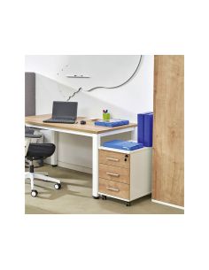 Cajonera Rocada Con Tres Cajones Serie Store 60X40X60 Cm Acabado Gris/Blanco 2