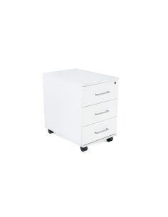Cajonera Rocada Con Tres Cajones Serie Store 60X40X60 Cm Acabado Blanco/Blanco