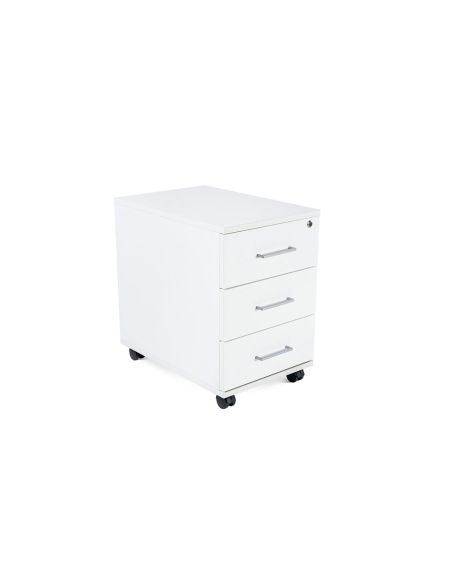 Cajonera Rocada Con Tres Cajones Serie Store 60X40X60 Cm Acabado Blanco/Blanco