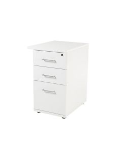 Cajonera Rocada Con Dos Cajones Y Un Carpetero Serie Store 60X47X74 Cm Acabado Blanco/Blanco