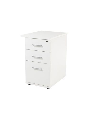 Cajonera Rocada Con Dos Cajones Y Un Carpetero Serie Store 60X47X74 Cm Acabado Blanco/Blanco