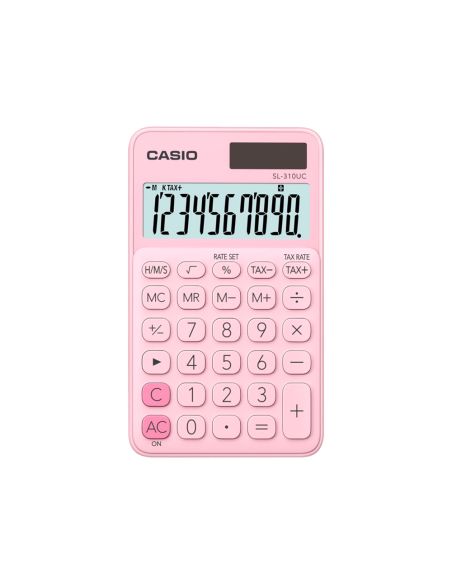 Calculadora Casio Sl-310Uc-Bu Bolsillo 10 Digitos Tax +/- Tecla Color Azul