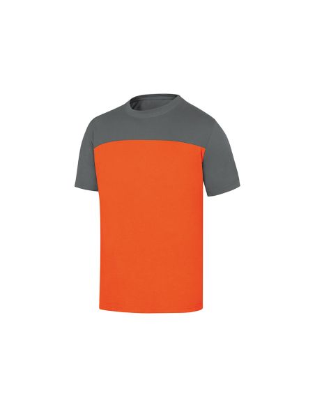 Camiseta De Algodon Deltaplus Color Gris/Naranja Talla Xxl